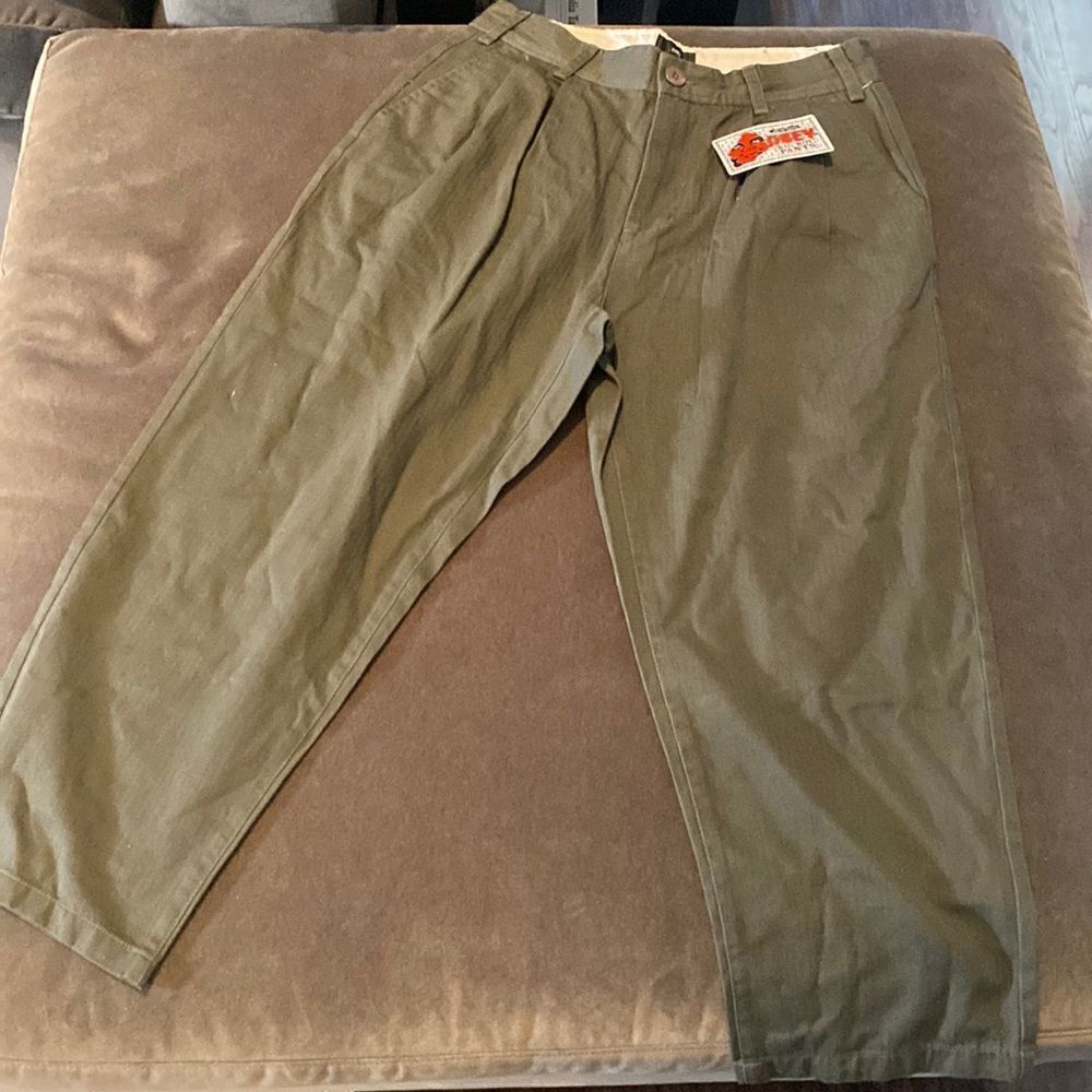 Men’s Obey Big Boy Fubar Big Fit Pant Pleated Front Army Size 30 NWT
